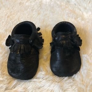 Black Shimmer Freshly Picked Baby Moccs